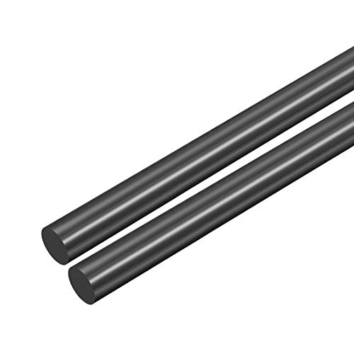 uxcell 2pcs Plastic Round Rod 5/16 inch Dia 20 inch Length Black (POM) Polyoxymethylene Rods Engineering Plastic Round Bars(8mm)