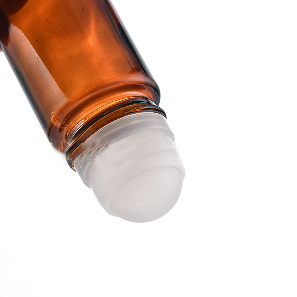 JIHUOO 4 Stück 30 ml Glas Roll On Flaschen Nachfüllbare Ätherisches Öl Roller Flasche Leere Aromatherapie Behälter mit Rollenkugel