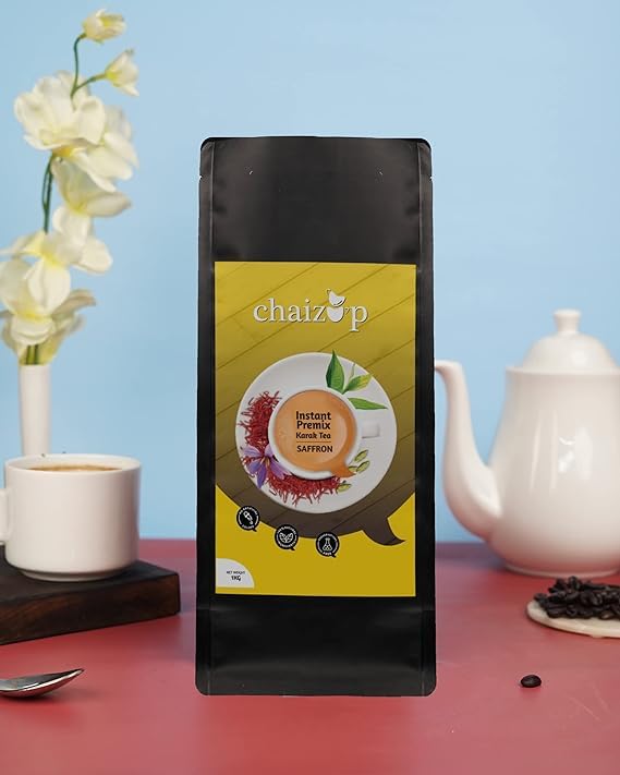 Image of Chaizup Premium 1 Min Instant Saffron Tea Premix - 1kg Poly | Saffron Flavours | Approx. 72 Servings | 1kg