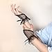 2 Pairs Lace Fingerless Gloves for Women, Bow Short Black White Lace Gloves Mesh Sheer Wrist Cuff for Brides and Bridesmaids Banquet Bridal Prom Wedding Tea Party Funeral Costume Fashion Accessories