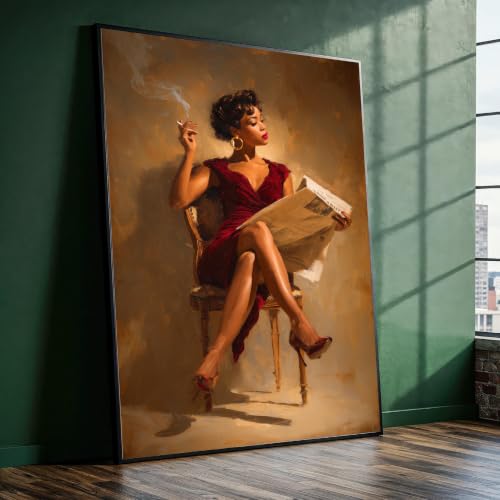 Tableau vintage femme en robe rouge XBTYKPB 30x40 cm