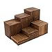 MOOCA Wooden 6 Pcs Square Risers for Display Jewelry and Accessories Display Stand Wooden Risers For Jewelry Figurine, Brown