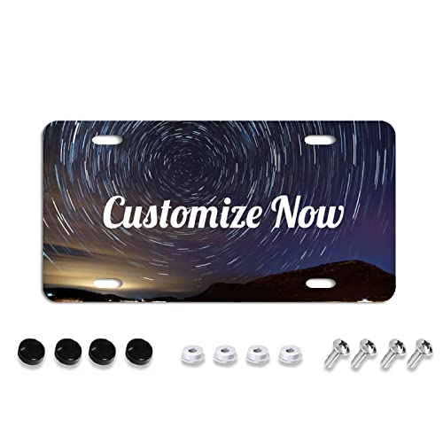 Placa de matrícula personalizada para la parte delantera del coche personalizada, añade tus propias texto imagen foto logotipo diseño de arte etiquetas de coche letrero de matrícula 6 x 12 pulgadas
