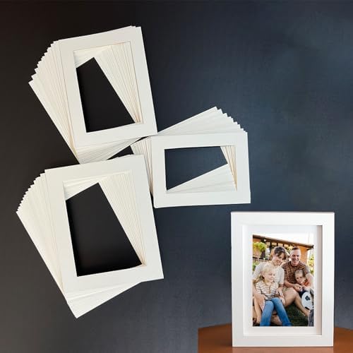 Picture Mounts, 32Pcs Paper Photo Mounts, White Cardboard Photo Frames