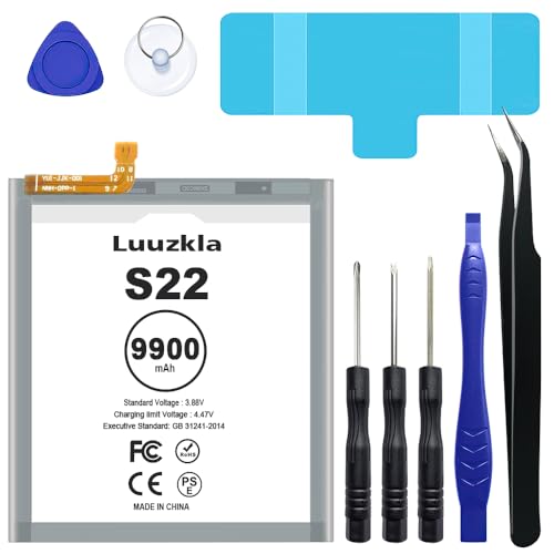 Luuzkla 9900mAh Battery Compatible with Galaxy S22 (New Upgrade) Super Capacity Replacement Battery Compatible with Galaxy S22 SM-S901U SM-S908B SM-S908B/DS SM-S908U SM-S908U1 with Ful Kits