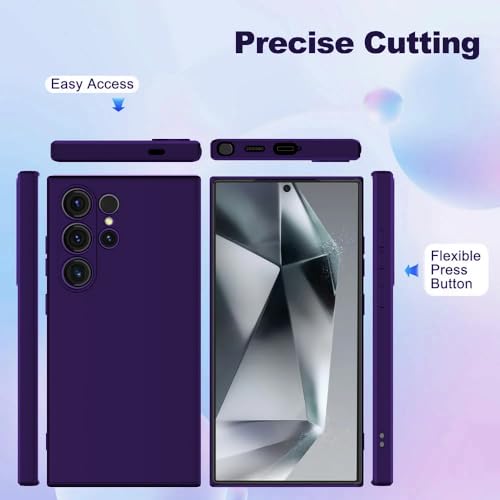 Image of Back Cover for Samsung Galaxy S24 Ultra 5G | Full Camera Protection | Premium Liquid Silicon Case | Flexible Bumper Case for Samsung Galaxy S24 Ultra 5G (Dark Purple)