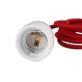 lampenfassung porzellan Design Deckenlampe - hochwertige Fassung, Textilkabel, weißer Baldachin