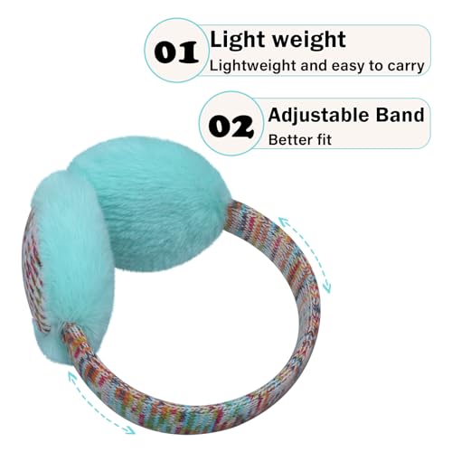 Kids Knit EarMuffs Plush Warm Ear Muffs Winter Cold Weather Ear Warmer for Boys Girls3