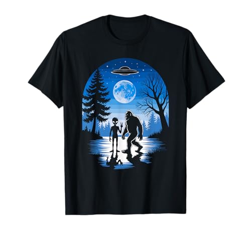 Alien & Bigfoot | UFO, Funny Sasquatch T-Shirt