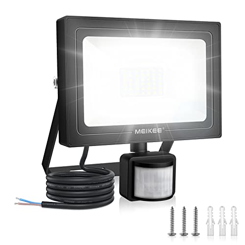 MEIKEE 10W LED Strahler mit Bewegungsmelder 1000LM superhell LED Fluter IP66 wasserdicht Flutlichtstrahler Aluminium Scheinwerfer Licht Wandleuchte für Garten Garage Sportplatz