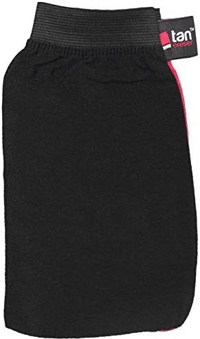 Tan Eraser Exfoliating Fake Tan Remover Mitt/Glove - Pink & Black | Easily Removes Spray Or Self Tanning Products