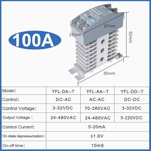 Relais statique avec radiateur intégré 100A pour commutation silencieuse - 3