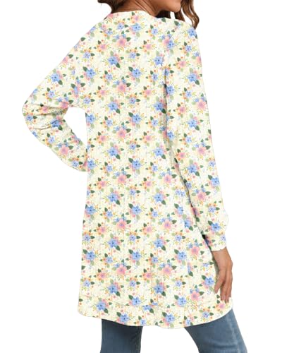 Image of YSYOKOW Cardigan Sweaters for Women Long Sleeve Open Front with Pockets | Long Cardigans for Women Lightweight Soft Casual Dressy Loose Fit Cardigan Sweater with Pockets for Work and Office