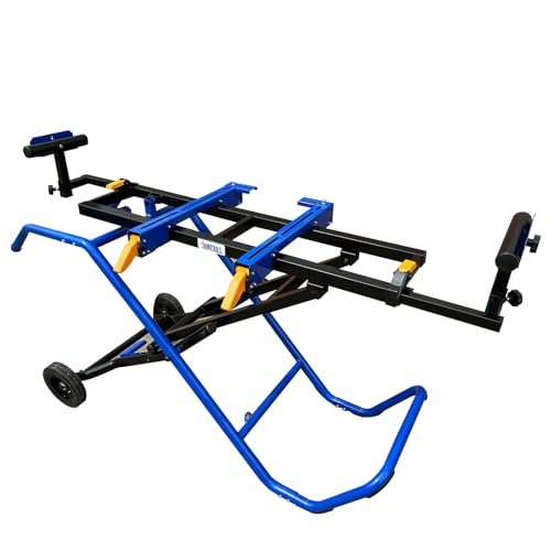 SOONTOOLS Miter Saw Stand with Wheels - Folding Saw Table 770lbs Load Capacity Portable Chop Stand with Adjustable Support Quick Release Tool Mounting Brackets Universal Mounting for Most Table Saws