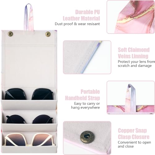 Image of Sunglasses Travel Case,Foldable Eyeglasses Case, Portable Multiple Glasses Case for Women Men Girls