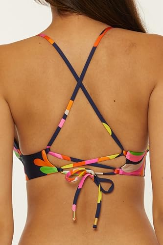 Trina Turk Women's Poolside Halter Bikini Top, Floral Print, Adjustable, Tie Back, Swimwear Separates3