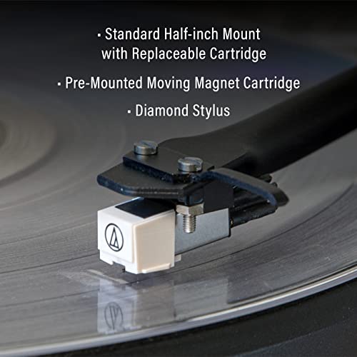 Image of Crosley C62C Turntable HiFi System Record Player with Speakers, Adjustable Tonearm, Moving Magnet Cartridge, Bluetooth Receiver, 40W Per Channel, and Anti-Skate, Gray
