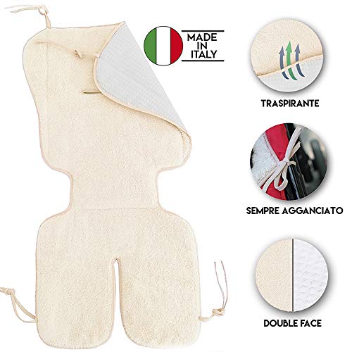 Twosteps Copriseduta Universale Materassino Doppio Lato Spugna e Nido D' Ape Adatto Per Passeggino Seggiolino Auto Seggiolone Pappa Ovetto Neonato Traspirante Antisudore Dimensioni 33 x 72