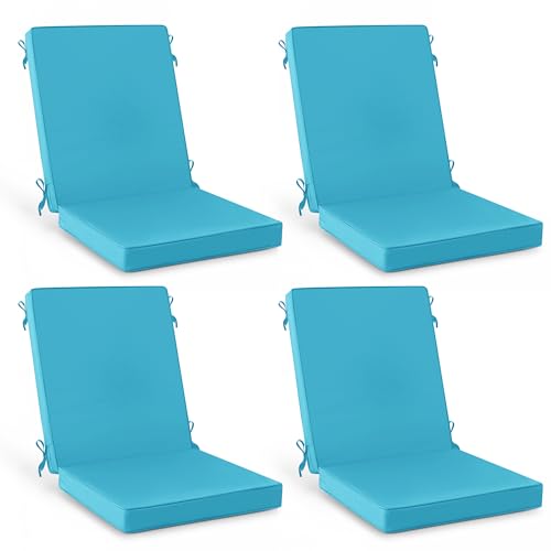 Summsun High Back Patio Dining Chair Cushions 4-Pack, 20 x 20 Inch, Teal by Summsun - Used condition - US$101.83