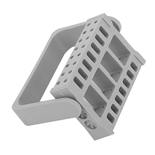 Nail Art Drill Bit Storage Box, 16 Hole Nail Bit Organizer with Adjustable Display Bracket, Portable Nail Tool Holder for Nail Drills, Plastic, Gray image 3