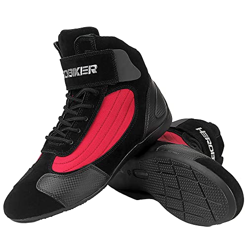 Best Boots to Wear on Motorcycle: Top Picks for Riders 13 HEROBIKER Motorcycle Combat Boots Racing Hiking Outdoor Work Mid Ankle Shoes for Men Red