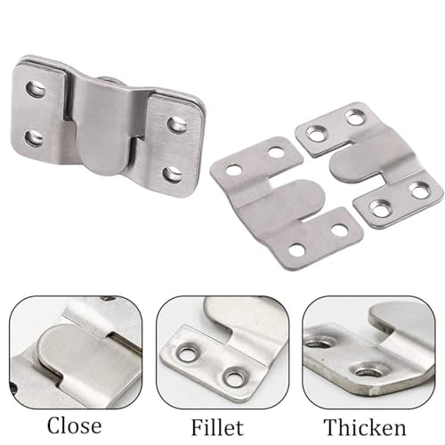 Image of Stainless Steel Picture Hangers,Photo Frame Hanging Hook Z Shaped Clip Bracket Furniture,4 Sets Flush Mount Bracket Wall Mount Hardware,French Cleat for Mirror, Photo Shelf and Cabinet (Silver)