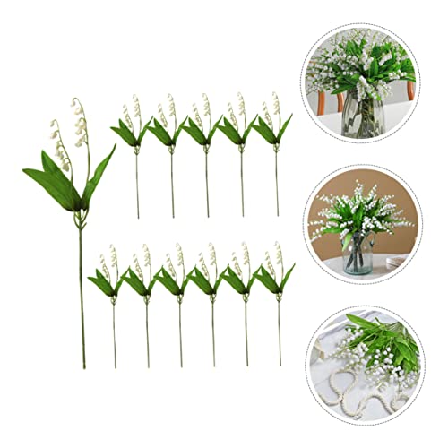 Yardenfun 12Pcs Plant Decor Faux Plant Decor Orchid Artificial Flowers Fake Lily Flower Flowers Artificial Wedding Faux Flower Plastic Flower Bouquet Flower Arrangement Silk Cloth Bellflower #TOP4