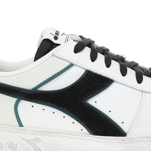 Image of Diadora Mens Magic Basket Low Icona Leather Lace Up Sneakers Shoes Casual - White