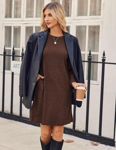 Image of Zeagoo Women Fall Winter Dress Knitted Pullover Dresses