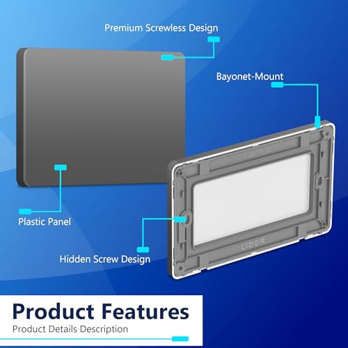 Placa de pared ciega de 2 elementos LIDER tapa sin tornillos plana 3
