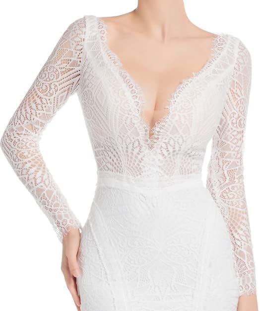 Mermaid Wedding Dresses for Bride Classy lace Boho Long Sleeve Open Back Bohemian Wedding Gowns - Image 9