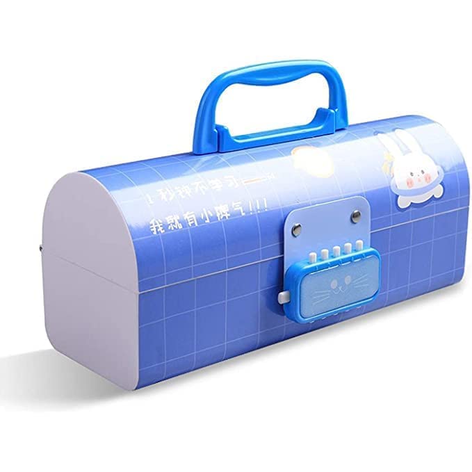 FROWWY Kids Pen & Pencil Box Suitcase Style Password Lock Pencil Case, Multi-Layer Pencil Box for Kids,Boys,Girls,Stationary Organizer Case for Kids,Return Gift for Kids (Rabbit - Blue) (B0C4HFDCV8) Amazon Price History, Amazon Price Tracker