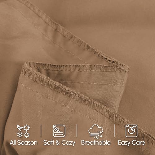 Image of Elegant Comfort Luxury Ultra-Soft 1-Piece Body Pillowcase - 1500 Premium Hotel Quality Microfiber Double Brushed - Wrinkle Resistant, Body Pillowcase Size, Taupe