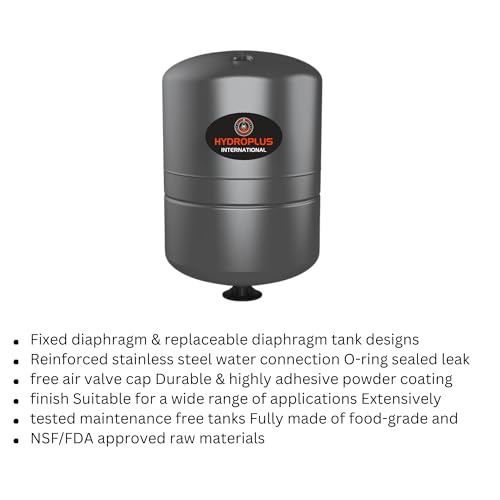 Image of HYDRO TANK PLUS 24L Hydro Pneumatic Pressure Tank | Compatible with Grundfos Pumps | Grey Pressure Booster Vessel for Water Supply & Pump Systems - Gray