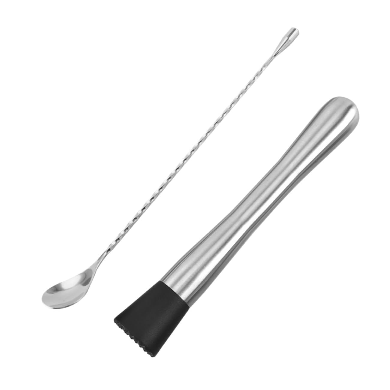 4 Pcs Stainless Steel Popsicles Cocktail Muddler Grinding Rods Garlic Masher Food Muddler Stainless Steel Pestle Ice Hammer Mixing Spoon Grinding Stick