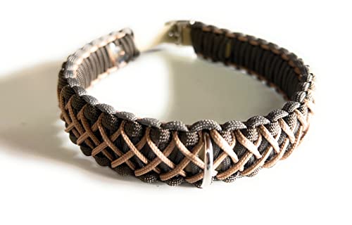 Viva Nature Handgemachtes Hunde-Halsband/verstellbar 35-42 cm Paracord/Geflochten/Hund (braun) Cover