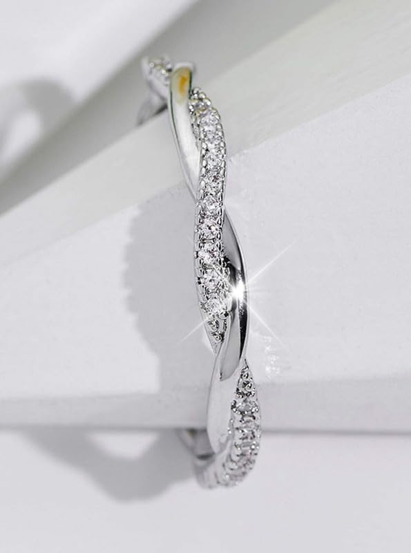 Luxury Engagement Wedding Rings for Women Fashion Shiny Sophisticated Zirconia-Embedded Jewelry for Birthday Valentine's Day Wedding Special Occasions2