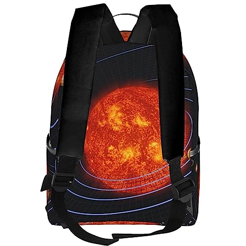 Sac à dos ordinateur portable imprimé galaxie noir avec compartiments multiples mixte
