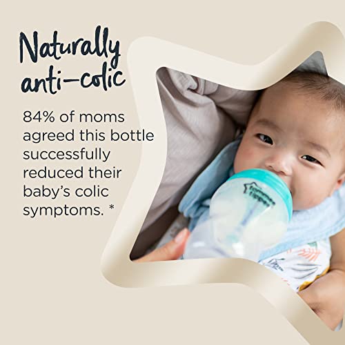 Tommee Tippee Anti-Colic Baby Bottles, Slow Flow Breast-Like Nipple And Unique Anti-Colic Venting System (9Oz, 4 Count) #TOP1
