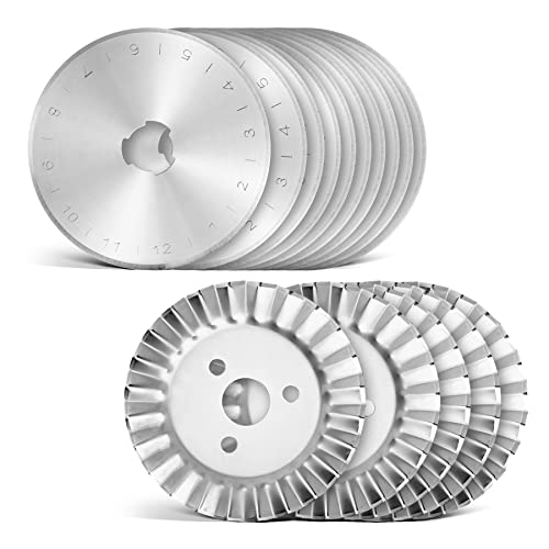 Washati - Juego de 15 cuchillas de corte rodante de 45 mm, 10 hojas redondas + 5 cuchillas para cortador de tela