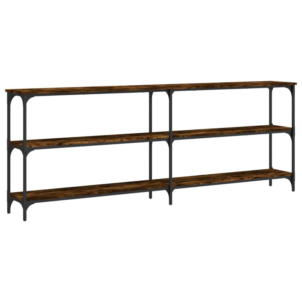 Tavolo consolle in rovere affumicato, 200 x 29 x 75 cm, in legno e