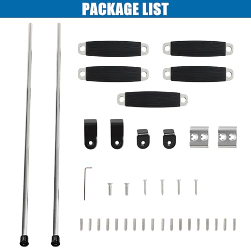 Image of 72 inch RV Bunk Ladder, 5 Wide Step Aluminum Camper Bunk Bed Ladder with Anti-Slip Rubber Foot Pads, Sliver