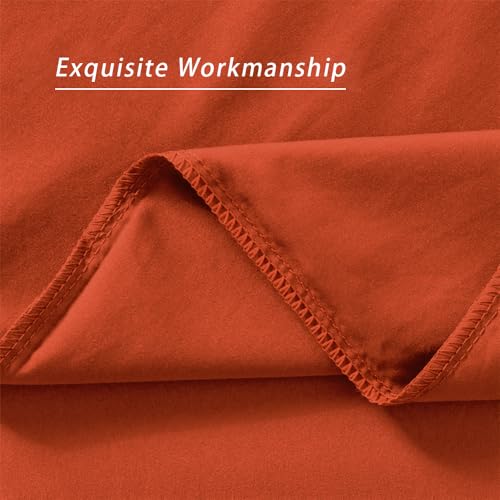 Image of 2 Pack Microfiber Standard Size Zipper Pillowcases,Orange Red Pillow Case Set of 2,Soft Comfortable Not Shrink Pillow Cases Standard,Breathable Luxury Pillow Covers(20x26 Inches)