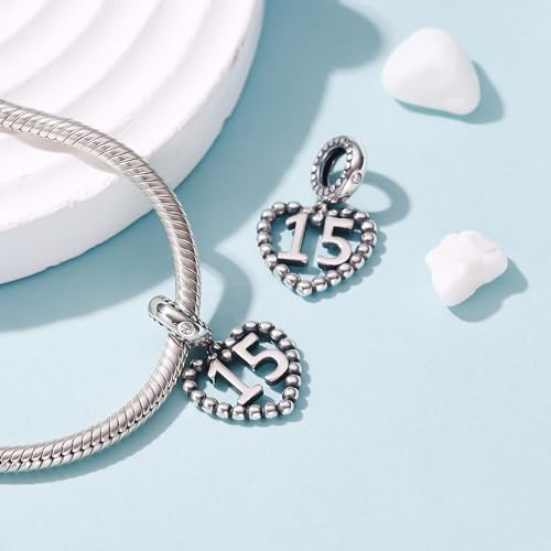 Image of 925 Sterling Silver Number Charm fits Pandora, Gift for Women