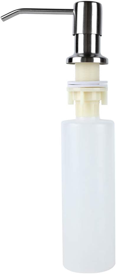 Soap Dispenser, Stainless Steel Pump Head Kitchen Sink Soap Dispenser, 10.14 OZ Capacity