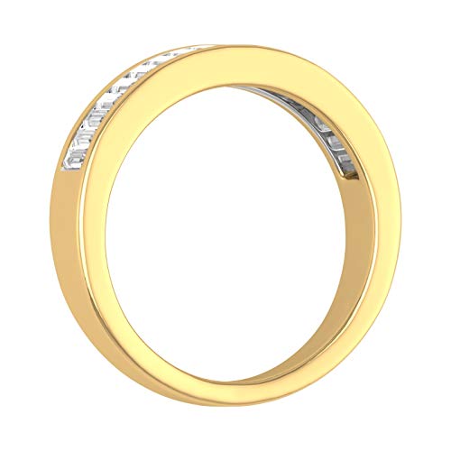 FINEROCK 1/2 Carat Channel Set Baguette Shape Diamond Wedding Band Ring in 14K Gold - IGI Certified (I1-I2 Clarity)3