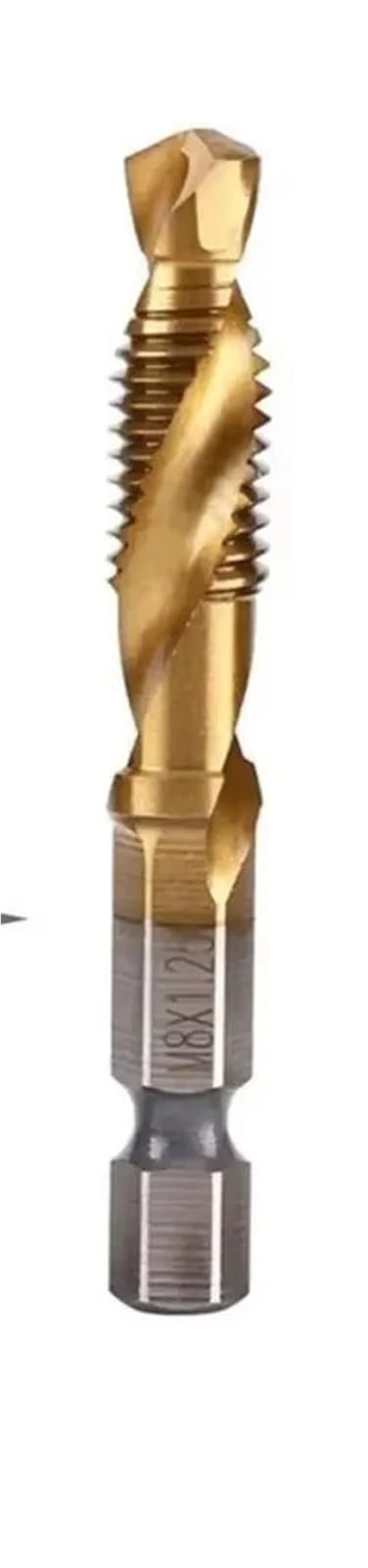Macho de roscar Hexagonal Compuesto de Acero de Alta Velocidad M3-M10 con Revestimiento de Titanio, 6 Piezas, máquina de roscar integrada con Herramienta de Biselado de Orificios (Lavanda)