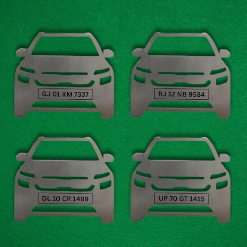 Image of Personalized Laser Engraved Stainless Steel Car Keychain Custom Silver Matte Finish Keyring with Number for Men Ideal Gift for Car Lovers, Father�s Day, and Special Occasions