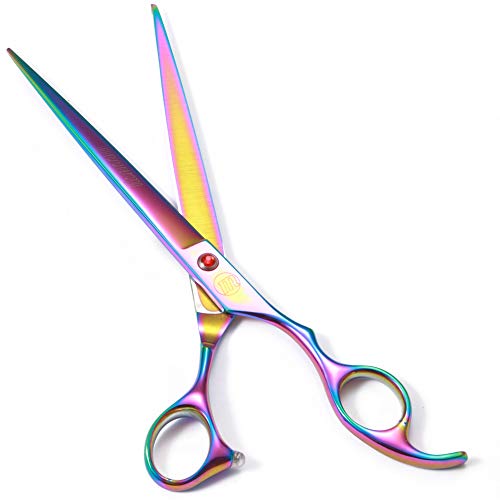 Image of Moontay Professional Dog Grooming Scissors Set, 7 Inch /8 Inch Pet Grooming Scissors Chunkers Shears for Dog, Curved Dog Grooming Scissors, Thinning Shears for Dog with Grooming Comb