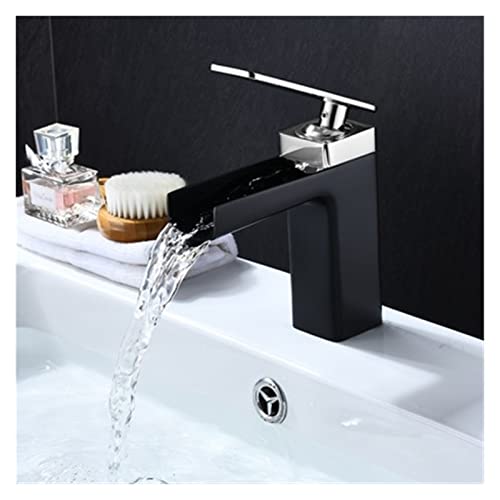 Robinet de lavabo noir et blanc mitigeur eau chaude et froide - 2